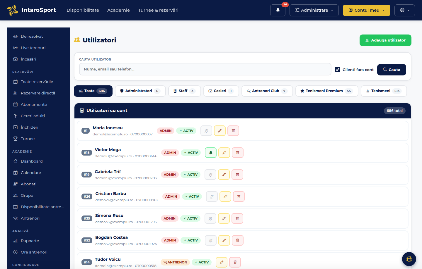 Users and roles