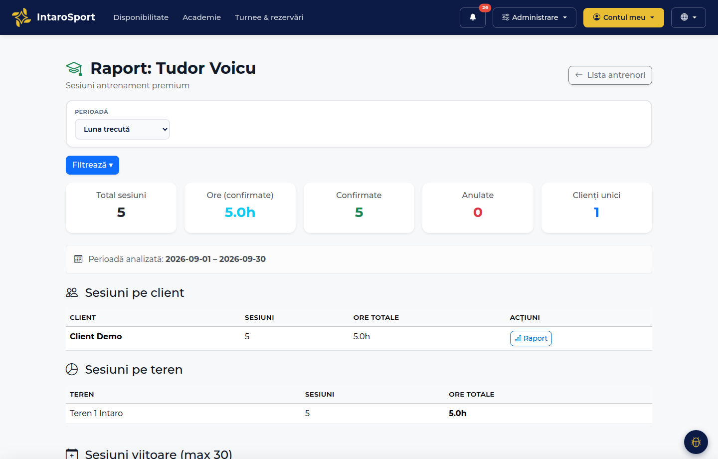 Coach activity report