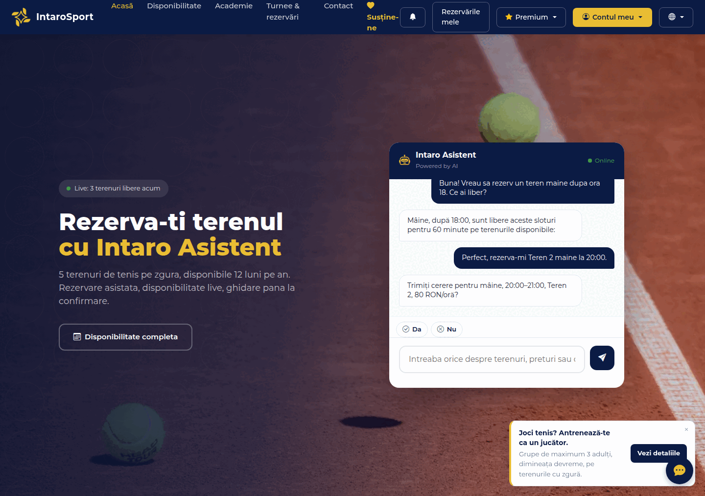 Assistant confirming a booking